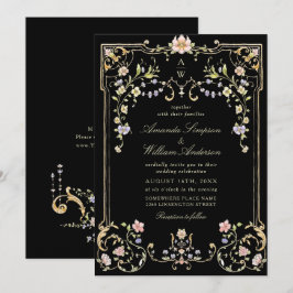 Victoriaans  Grace Floral Lijst Bruiloft Kaart