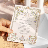 Victoriaans Grace Floral Lijst Bruiloft Kaart