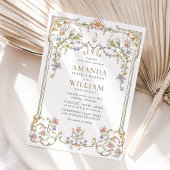 Victoriaans  Grace Floral Lijst Bruiloft Kaart