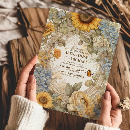 Victoriaans  Grace Floral Lijst Bruiloft Kaart