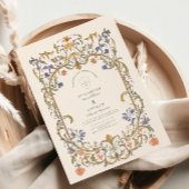 Victoriaans  Grace Floral Lijst Bruiloft Kaart