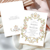 Victoriaans  Grace Floral Lijst Bruiloft Kaart