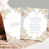 Victoriaans  Grace Floral Lijst Bruiloft Kaart