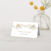 Victoriaans  Grace Floral Lijst Bruiloft Plaatskaartje (Achterkant)