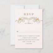 Victoriaans  Grace Floral Lijst Bruiloft RSVP Kaartje (Voorkant)