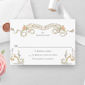 Victoriaans  Grace Floral Lijst Bruiloft RSVP Kaartje