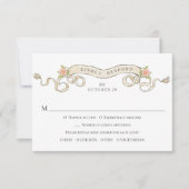 Victoriaans  Grace Floral Lijst Bruiloft RSVP Kaartje (Voorkant)