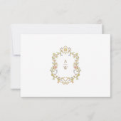 Victoriaans  Grace Floral Lijst Bruiloft RSVP Kaartje (Achterkant)