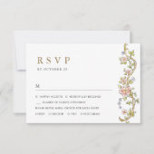 Victoriaans  Grace Floral Lijst Bruiloft RSVP Kaartje (Voorkant)