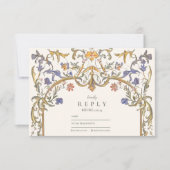 Victoriaans  Grace Floral Lijst Bruiloft RSVP Kaartje (Voorkant)