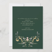 Victoriaans  Grace Floral Lijst Bruiloft Save The Date (Achterkant)