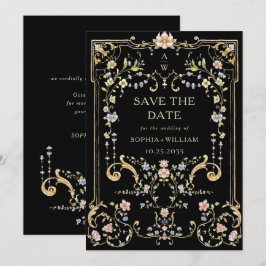 Victoriaans  Grace Floral Lijst Bruiloft Save The Date
