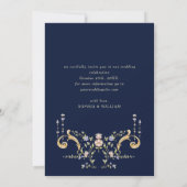 Victoriaans  Grace Floral Lijst Bruiloft Save The Date (Achterkant)