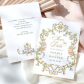 Victoriaans  Grace Floral Lijst Bruiloft Save The Date