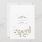 Victoriaans Grace Floral Lijst Bruiloft Save The Date (Achterkant)