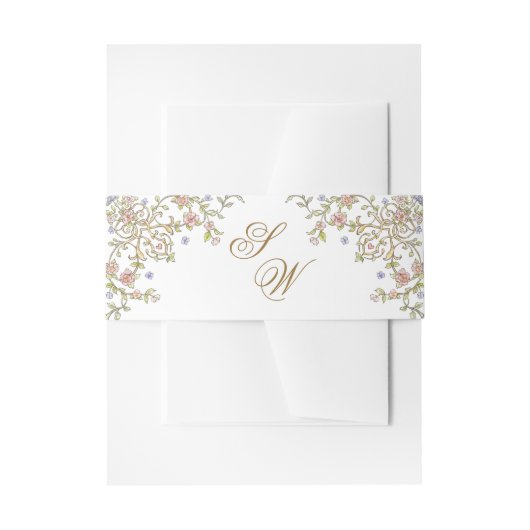 Victoriaans  Grace Floral Lijst Bruiloft Uitnodigingen Wikkel (Voorkant Voorbeeld)