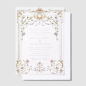 Victoriaans  Grace Floral Lijst Bruiloft Vellum Uitnodigingen (Offset)