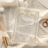 Victoriaans  Grace Floral Lijst Bruiloft Vellum Uitnodigingen