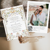 Victoriaans  Grace Floral Lijst trouwfoto Kaart