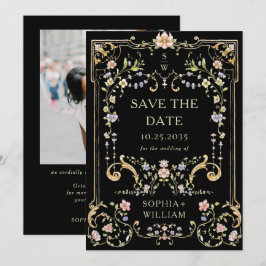 Victoriaans  Grace Floral Lijst trouwfoto Save The Date