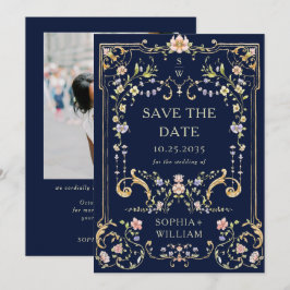 Victoriaans  Grace Floral Lijst trouwfoto Save The Date