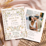 Victoriaans  Grace Floral Lijst trouwfoto Save The Date<br><div class="desc">Voor verdere aanpassing,  te klikken gelieve de "pas verder"verbinding aan en ons ontwerphulpmiddel te gebruiken om deze sjabloon te wijzigen. Neem contact met me op als je hulp of overeenkomende objecten nodig hebt.</div>