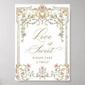  Victoriaans Grace Floral Love is Sweet Sign Poster (Voorkant)