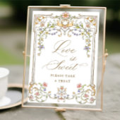  Victoriaans Grace Floral Love is Sweet Sign Poster