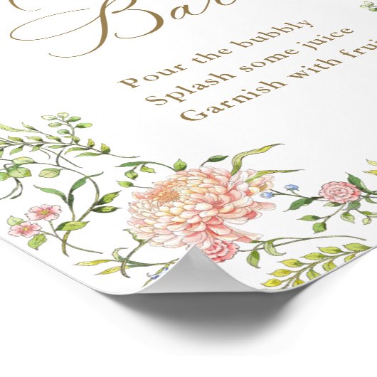  Victoriaans Grace Floral Mimosa Bar Sign Poster (Hoek)