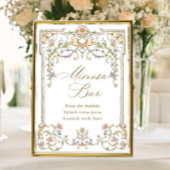  Victoriaans Grace Floral Mimosa Bar Sign Poster