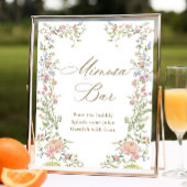  Victoriaans Grace Floral Mimosa Bar Sign Poster
