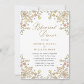 Victoriaans  Grace Floral repetitie diner Kaart (Voorkant)