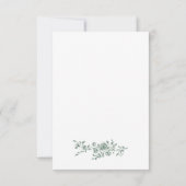 Victoriaans  Grace Floral Sage Green Wedding Bedankkaart (Achterkant)