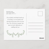 Victoriaans  Grace Floral Sage Green Wedding Briefkaart (Achterkant)