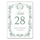 Victoriaans  Grace Floral Sage Green Wedding Kaart (Voorkant)