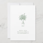 Victoriaans  Grace Floral Sage Green Wedding Kaart (Achterkant)