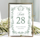 Victoriaans  Grace Floral Sage Green Wedding Kaart