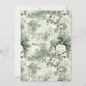 Victoriaans  Grace Floral Sage Green Wedding Kaart (Achterkant)