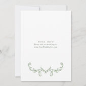 Victoriaans  Grace Floral Sage Green Wedding Kaart (Achterkant)