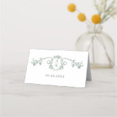 Victoriaans  Grace Floral Sage Green Wedding Plaatskaartje (Achterkant)