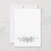 Victoriaans  Grace Floral Sage Green Wedding RSVP Kaartje (Achterkant)