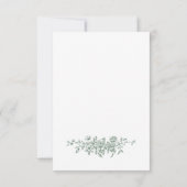 Victoriaans  Grace Floral Sage Green Wedding RSVP Kaartje (Achterkant)