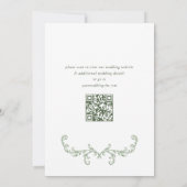 Victoriaans  Grace Floral Sage Green Wedding Save The Date (Achterkant)