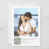 Victoriaans  Grace Floral Sage Green Wedding Save The Date (Achterkant)