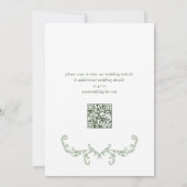 Victoriaans Grace Floral Sage Green Wedding Save The Date (Achterkant)