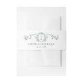 Victoriaans  Grace Floral Sage Green Wedding Uitnodigingen Wikkel (Voorkant Voorbeeld)