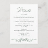 Victoriaans  Grace Floral Sage Wedding Details Informatiekaartje (Voorkant)