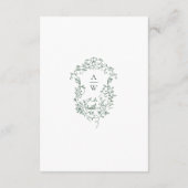 Victoriaans  Grace Floral Sage Wedding Details Informatiekaartje (Achterkant)