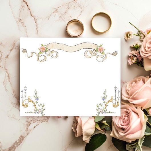 Victoriaans  Grace Floral Stationery Note Kaart Notitiekaartje