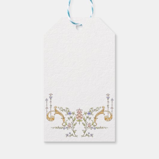 Victoriaans  Grace Floral Wedding Cadeaulabel (Achterkant)